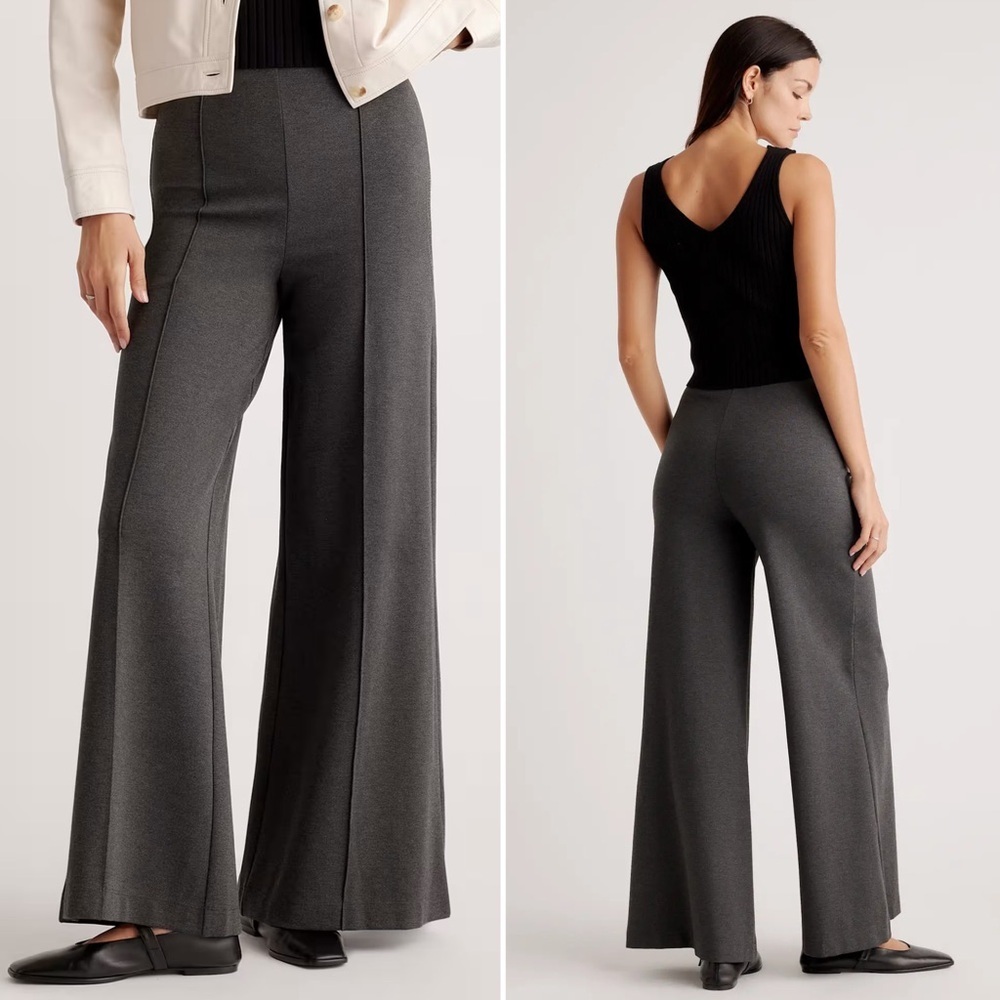 Quince Designer Ultra-Stretch Ponte Super Wide Leg Pants Women’s Size Large